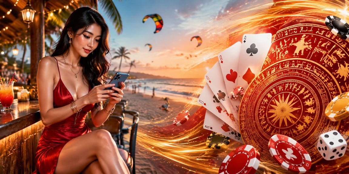 Người chơi tham gia lễ hội game bài tại Mũi Né dưới ánh đèn rực rỡ